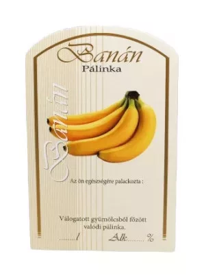 Címke pálinkás 10 db-os (íves) Banán