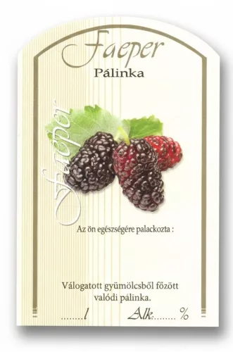 Címke pálinkás 10 db-os (íves) Faeper
