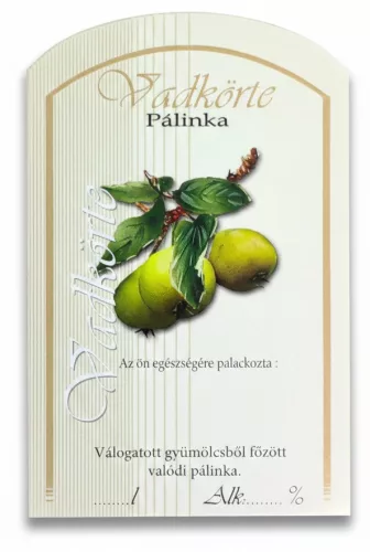 Címke pálinkás 10 db-os (íves) Körte-vad