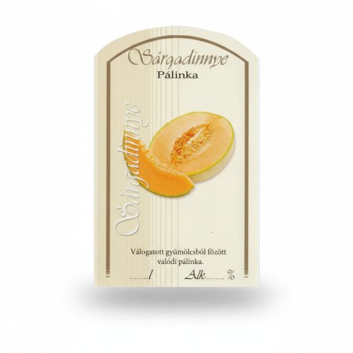 Címke pálinkás 10 db-os (íves) Sárgadinnye