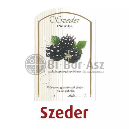 Címke pálinkás 10 db-os (íves) Szeder