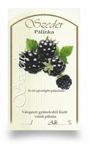 Címke pálinkás 10 db-os (íves) Szeder