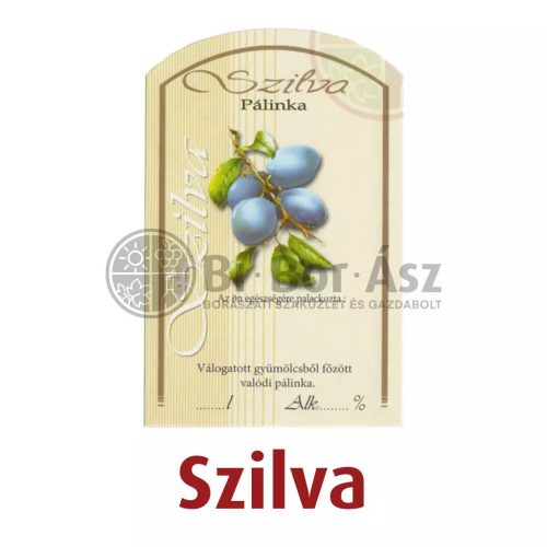 Címke pálinkás 10 db-os (íves) Szilva