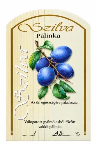 Label brandy 10 pcs (curved) Plum