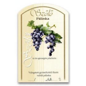 Címke pálinkás 10 db-os (íves) Szőlő-kék