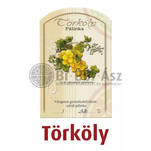Címke pálinkás 10 db-os (íves) Törköly