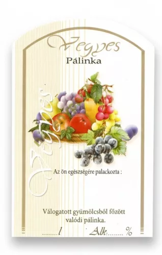 Pálinkás címke íves 10 db-os - Vegyes