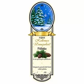   Eticheta rachiu 10 bucati nou ingust Sarbatori Fericite! (Peisaj de noapte, pin)