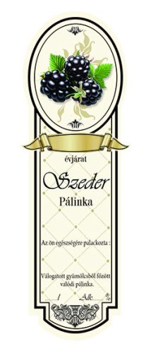 Címke pálinkás 10 db-os new keskeny Szeder