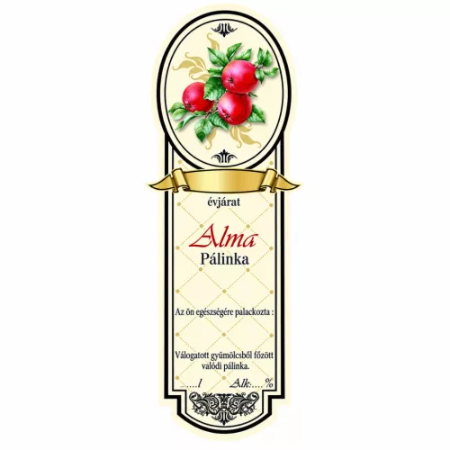 Etikett Brandy 10 Stück neu schmal Apfel-rot