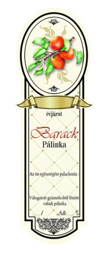Címke pálinkás 10 db-os new keskeny Barack