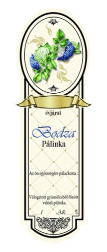 Címke pálinkás 10 db-os new keskeny Bodza