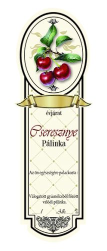 Címke pálinkás 10 db-os new keskeny Cseresznye