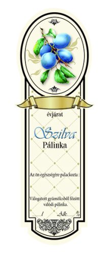Címke pálinkás 10 db-os new keskeny Szilva