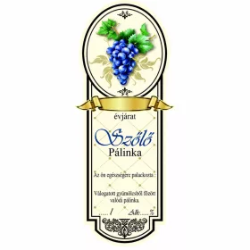 Etichetă țuică 10 buc. nou îngustă Grape-blue