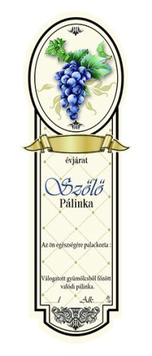 Etichetă țuică 10 buc. nou îngustă Grape-blue