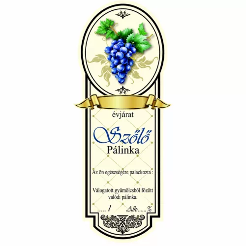 Label brandy 10 pcs new narrow Grape-blue