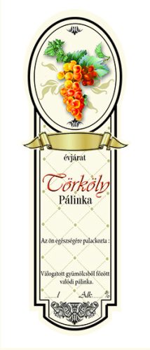 Címke pálinkás 10 db-os new keskeny Törköly