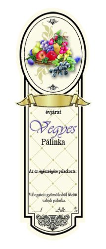 Címke pálinkás 10 db-os new keskeny Vegyes