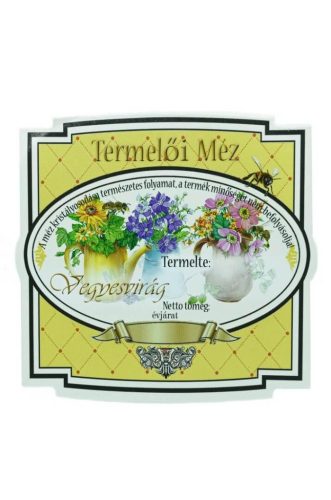 Címke mézes 10 db-os new széles - Vegyes Virág