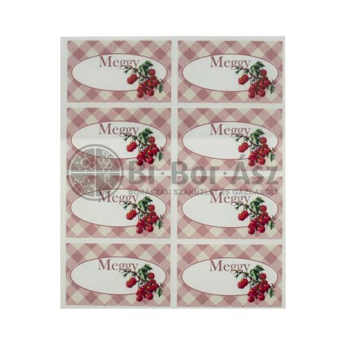 Meggy befőttes címke 24db-os
