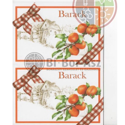 Barack befőttes címke 8db-os