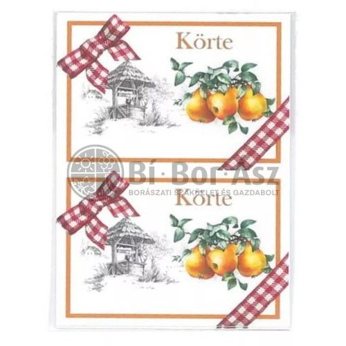 Körte befőttes címke 8db-os