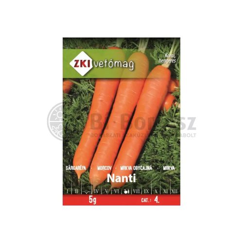 Vetőmag ZKI 4. kategória Sárgarépa/ Nanti
