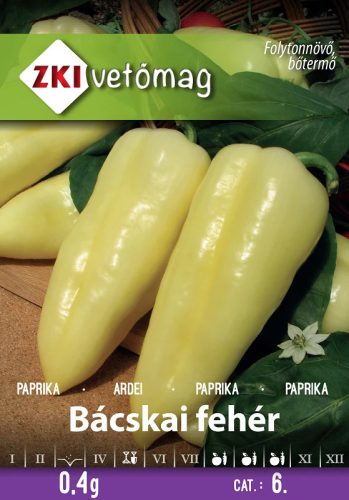 Vetőmag ZKI 6. kategória Paprika/ Bácskai fehér