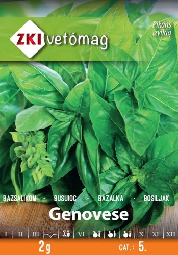 Vetőmag ZKI 5. kategória Fűszernövény Bazsalikom/ Genovese