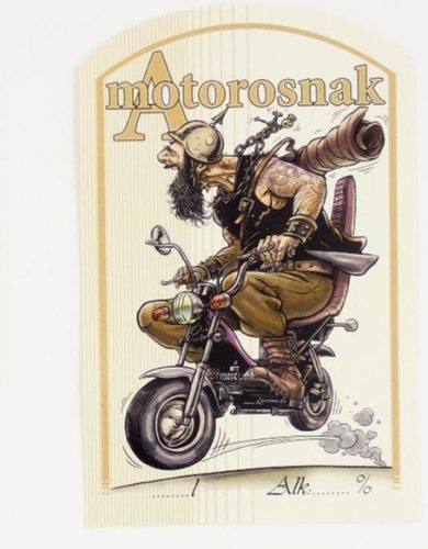 Címke pálinkás 10 db-os (íves) Motorosnak