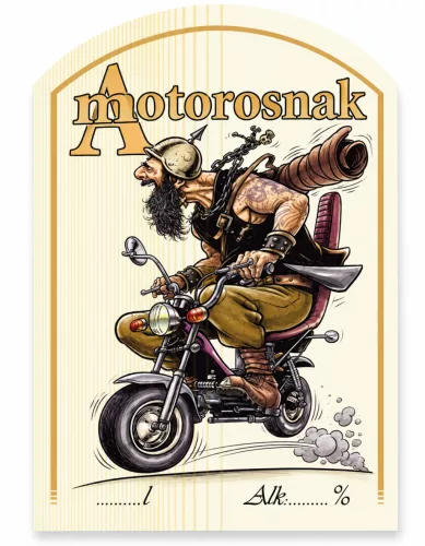 Etikett Schnaps 10 Stück (gebogen) für Biker