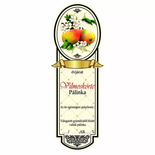 Etichetă brandy 10 bucăți noi înguste Vilmoskörte
