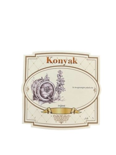 Címke pálinkás 10 db-os new széles Konyak