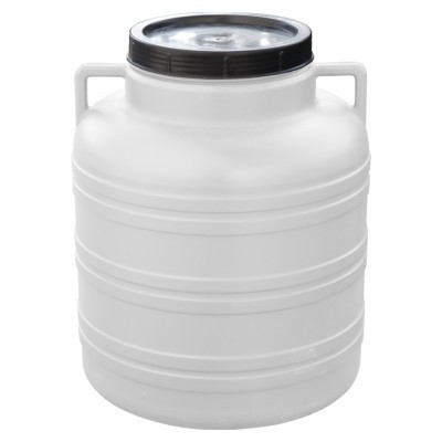 Plastična bačva 40 litara s poklopcem na zavrtanje i ušicama Bijela boja 1,1 kg