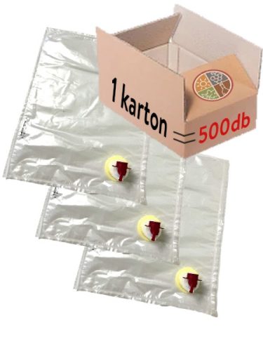 1 kartontól (500 db) - BAG IN BOX zacskó átlátszó 3literes /meleg töltésű/ - 80C°-ig - /MEL/VTP/H Smurfit