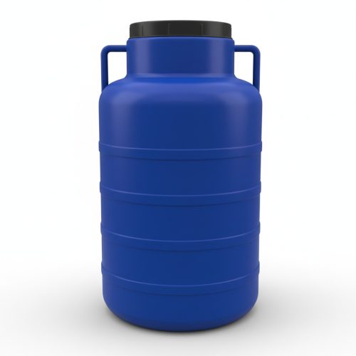 Bačva plastična 60 litara s poklopcem na zavrtanje s ušicama plava 1,33 kg