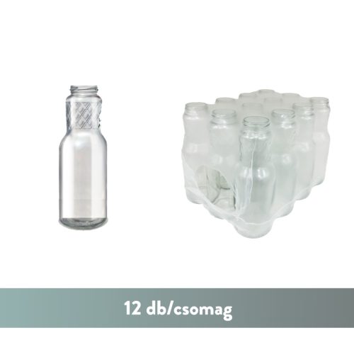 Gyümölcslé üveg 1 liter színtelen TO53 MD IMP (12db-os kiszerelés)