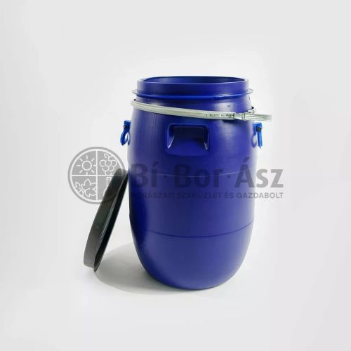 Hordó műanyag  60 lit-es csatos fogóval  kék 2,2 kg