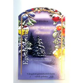   Címke pálinkás 10 db-os (íves) Békés Karácsonyi Ünnepeket! (Éjszakai havas táj)