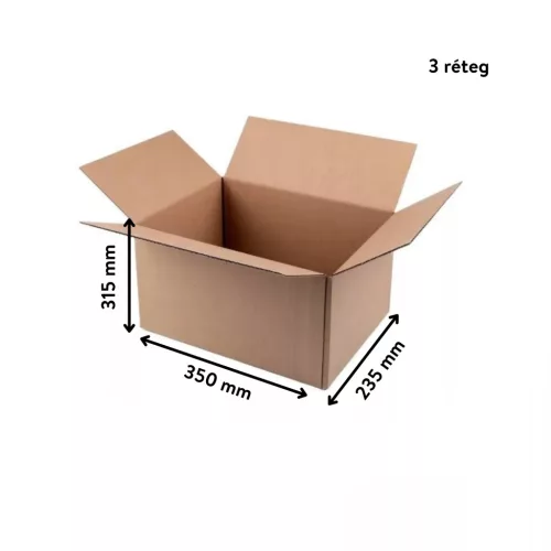 Kartondoboz 350x235x315 mm – 3 rétegű extra erős szállítási doboz