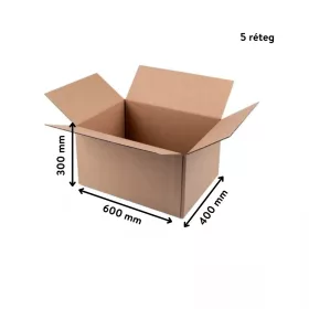   Kartondoboz 600x400x300 mm – 5 rétegű extra erős szállítási doboz