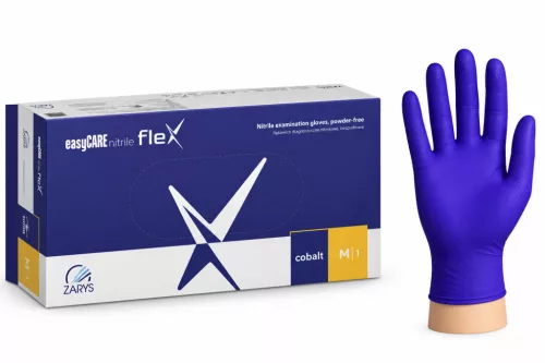 Easycare Flex egyszer használatos nitril kesztyű kék, púdermentes, 100 db/csomag (M)