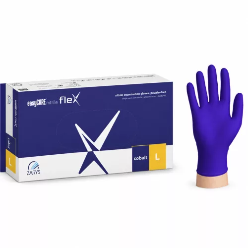 Easycare Flex egyszer használatos nitril kesztyű kék, púdermentes, 100 db/csomag (L)