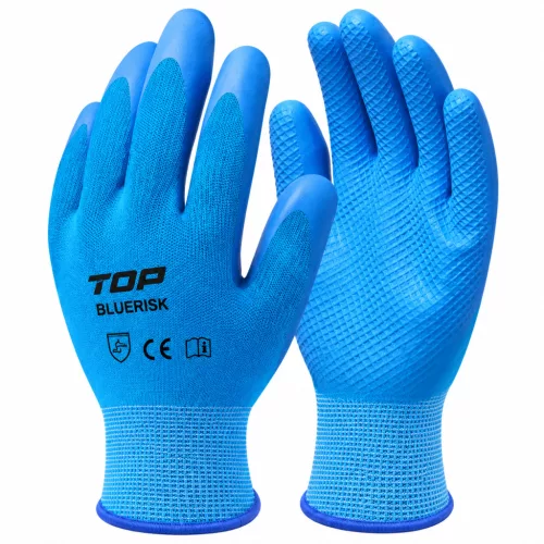 Mănuși din poliester îmbrăcate în latex, mărimea XL (TOP BlueRisk)